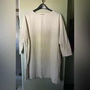 Black Crane raw hem velvet tunic